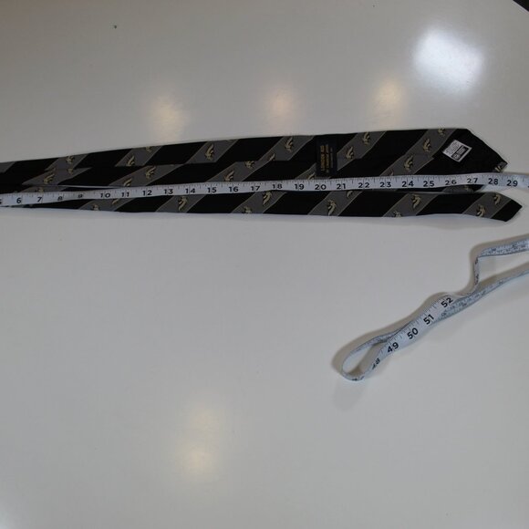 London 400 Western Michigan University Black/silver striped bronco mascot tie - Picture 8 of 8